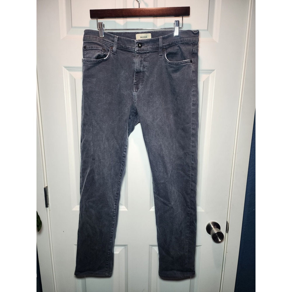 Baldwin Kansas City Mens Gray Denim Jeans Made in USA Size 33 x 29.5